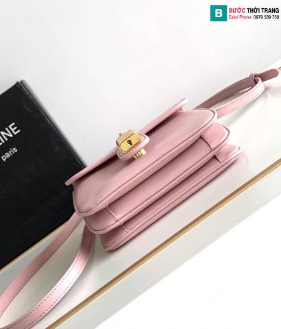 Túi xách Celine mini siêu cấp da bò màu hồng size 16cm 
