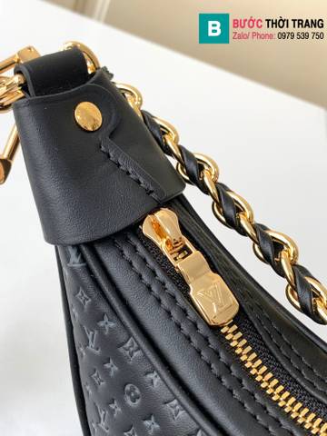 Túi xách Louis Vuitton Loop Baguette Bag siêu cấp da bê màu đen size 23cm 