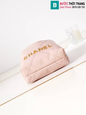Túi xách Chanel mini bag siêu cấp da bê màu hồng size 19cm 