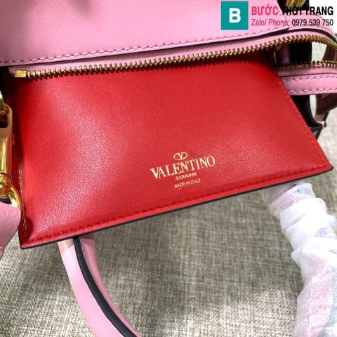 Túi xách Valentino VLOGO Walk siêu cấp da bê màu hồng size 20cm 