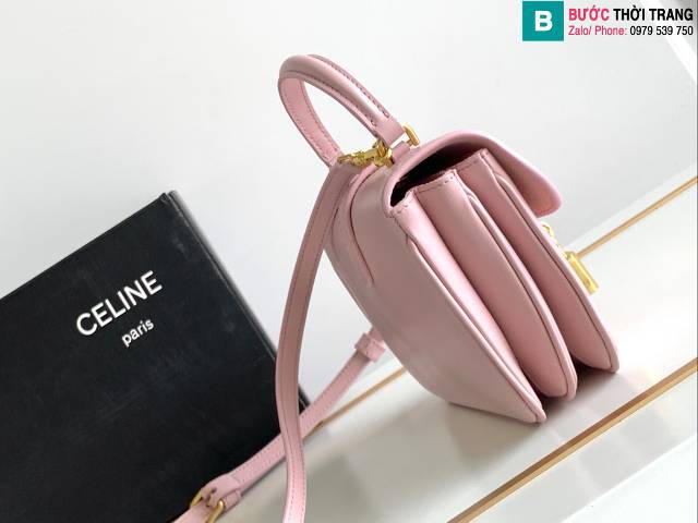 Túi xách Celine mini siêu cấp da bò màu hồng size 16cm 