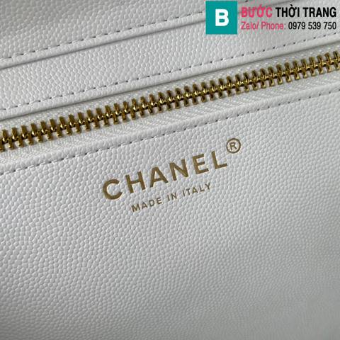 Túi xách Chanel Tote siêu cấp da bê màu trắng size 31cm 