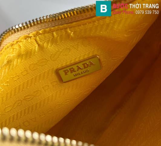 Túi xách Prada Hobo siêu cấp da bò màu vàng size 23cm 