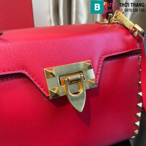 Túi xách Valentino Garavani Rockstud Alocve siêu cấp da bê màu đỏ size 22cm