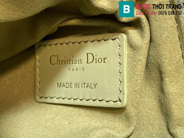 Túi xách Dior caro siêu cấp da bê màu rêu size 25cm