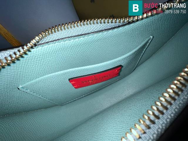 Túi xách Valentino Hobo siêu cấp da bê màu xanh size 20cm 