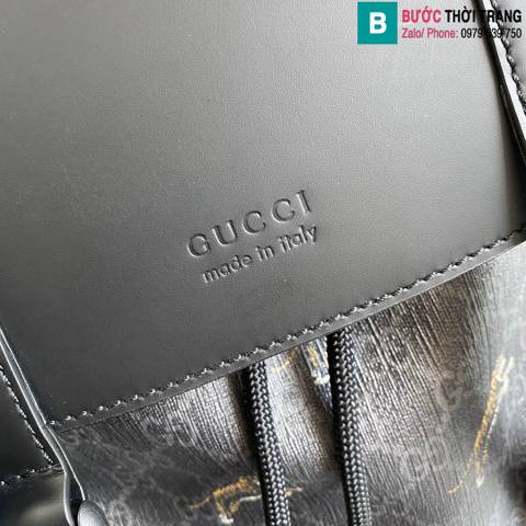 Ba lô Gucci siêu cấp canvas màu xám size 34cm