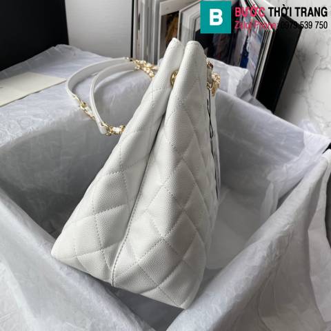 Túi xách Chanel Tote siêu cấp da bê màu trắng size 31cm 