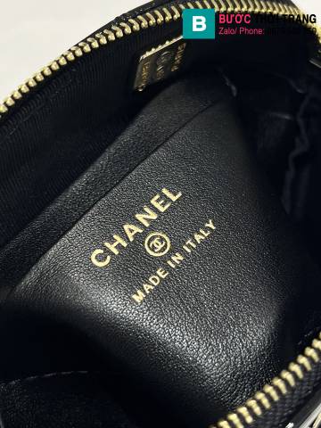 Túi xách Chanel mini siêu cấp da bê màu đen size 11cm 