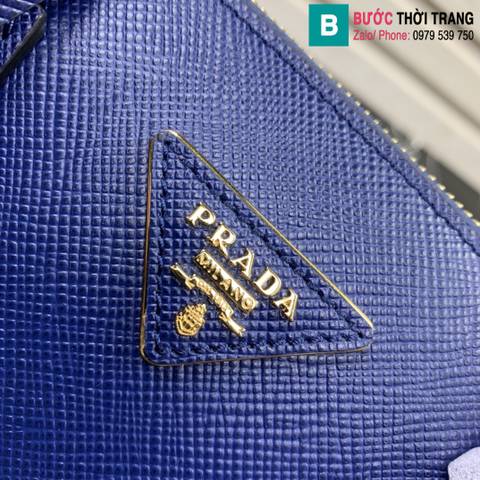 Túi xách Prada tote siêu cấp da bò màu xanh size 31cm
