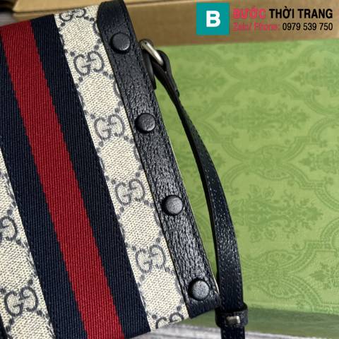 Túi xách Gucci Ophidia top handle mini bag siêu cấp canvas màu đen size 11cm