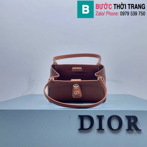 Túi xách Dior Key siêu cấp da bê màu nâu size 22cm 