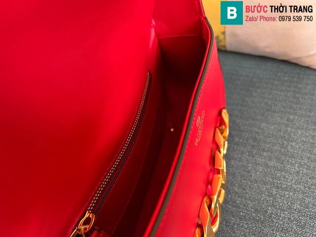 Túi xách Valentino VLogo Chain siêu cấp da bê màu đỏ size 27cm