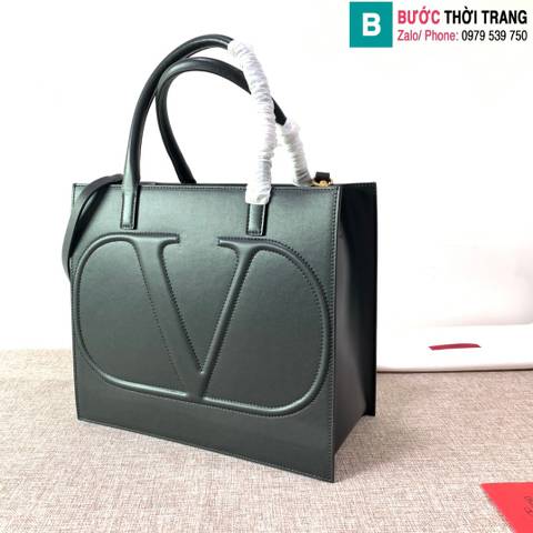 Túi xách Valentino VLOGO Walk siêu cấp da bê màu đen size 31cm 