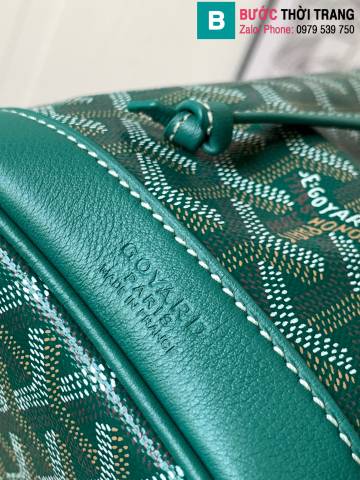 Túi xách Goyard Petit Flot siêu cấp da chevron canvas màu xanh lá size 23cm 