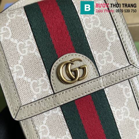 Túi xách Gucci Ophidia top handle mini bag siêu cấp canvas màu trắng size 11cm 