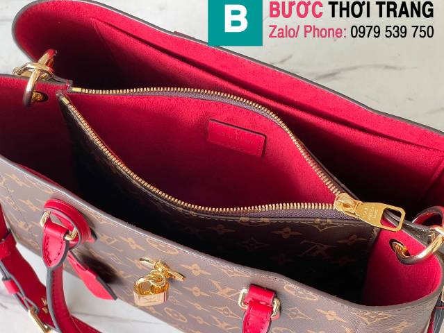 Túi xách Louis Vuitton tote siêu cấp monogram màu đỏ size 34cm