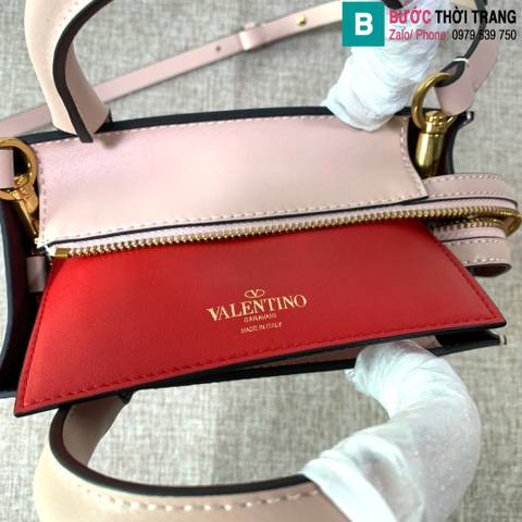 Túi xách Valentino VLOGO Walk siêu cấp da bê màu nude size 20cm 