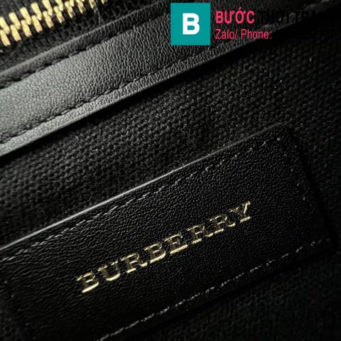 Túi xách Burberry siêu cấp da bê màu đen size 22cm