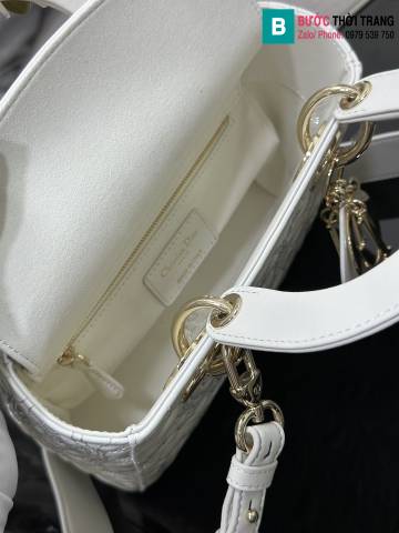 Túi xách Dior Lady D Joy siêu cấp da bê màu trắng size 20cm