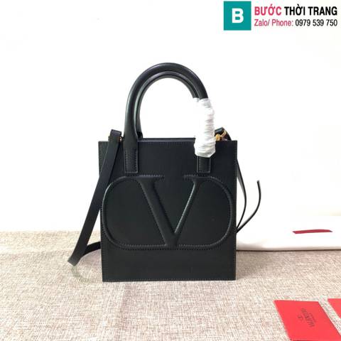 Túi xách Valentino VLOGO Walk siêu cấp da bê màu đen size 20cm 
