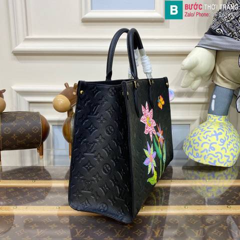 Túi xách Louis Vuitton Onthego siêu cấp da bê màu đen size 35cm 