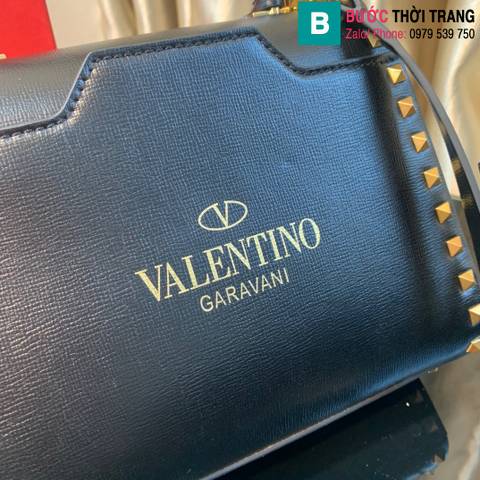 Túi xách Valentino Garavani Rockstud Alocve siêu cấp da bê màu đen size 22cm 