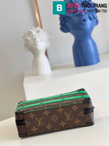 Túi xách Louis Vuitton Handle Soft Trunk siêu cấp monogram màu xanh size 21.5cm