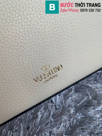 Túi xách Valentino siêu cấp da bò màu trắng size 22.5cm