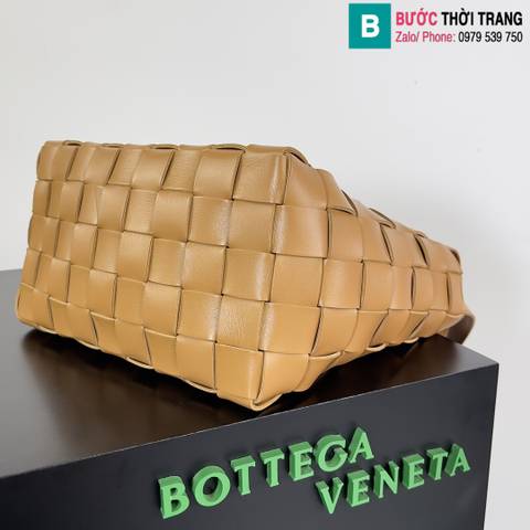 Túi xách Bottega Veneta Bowling siêu cấp da bê màu nâu bò size 28cm