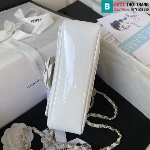 Túi xách Chanel Fw hoa trà siêu cấp da bê màu trắng size 20cm 