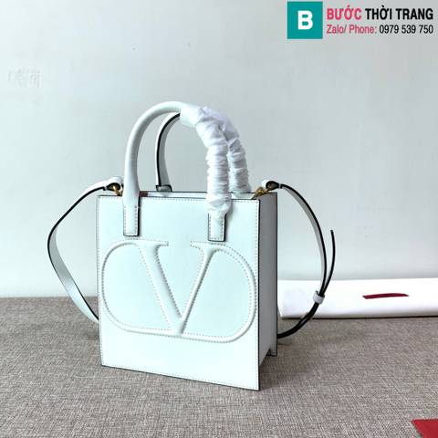 Túi xách Valentino VLOGO Walk siêu cấp da bê màu trắng size 20cm 