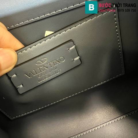 Túi xách Valentino Vsling siêu cấp da bê màu xanh nước size 19cm