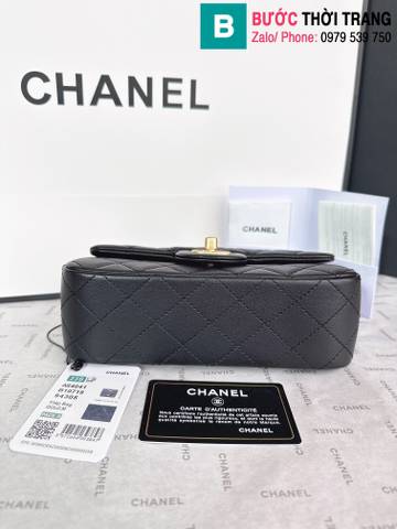 Túi đeo chéo Chanel siêu cấp da cừu màu đen size 20cm