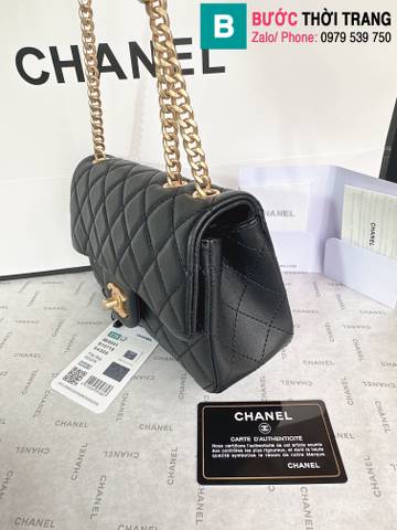 Túi đeo chéo Chanel siêu cấp da cừu màu đen size 20cm