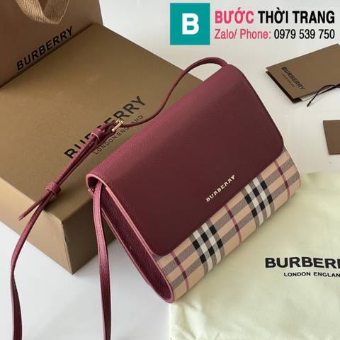 Túi xách Burberry siêu cấp da bê màu tím size 22cm