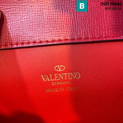 Túi xách Valentino Garavani Rockstud Alocve siêu cấp da bê màu đỏ size 22cm