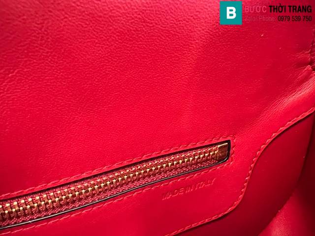 Túi xách Valentino VLogo Chain siêu cấp da bê màu đỏ size 27cm
