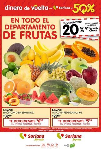 Ofertas folleto Soriana Frutas y Verduras del 15 al 16 de agosto de 2023