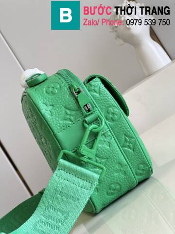 Túi xách Louis Vuitton Messenger S Lock siêu cấp da bò màu xanh size 22cm