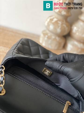 Túi xách Chanel nắp gập siêu cấp mini da cừu màu đen size 19cm