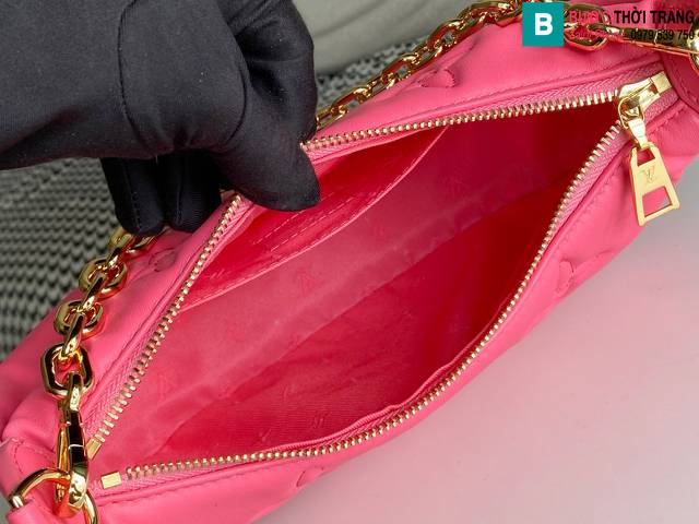 Túi xách Louis Vuitton Over The Moon siêu cấp da bò màu hồng size 27.5cm