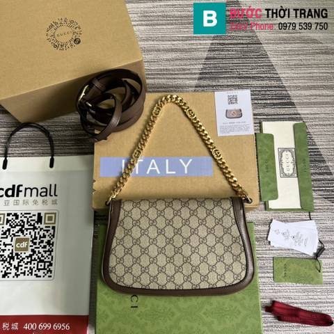 Túi xách Gucci Blondie shoulder bag siêu cấp canvas màu nâu size 28cm
