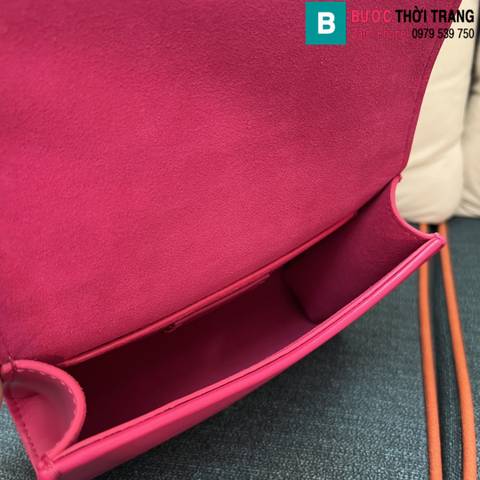 Túi đeo vai Valentino siêu cấp da bê màu hồng đậm size 18cm 