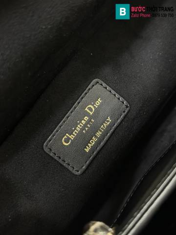 Túi xách Dior Lady D Joy siêu cấp da bê màu đen size 26cm 