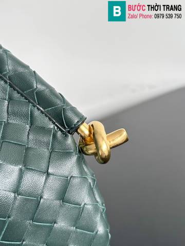 Túi xách Bottega Veneta siêu cấp da bê màu xanh size 29cm