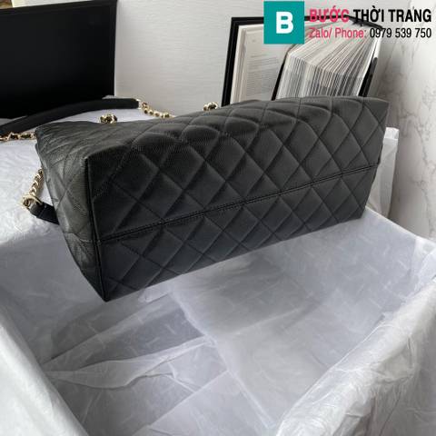 Túi xách Chanel Tote siêu cấp da bê màu đen size 31cm 