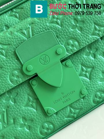 Túi xách Louis Vuitton Messenger S Lock siêu cấp da bò màu xanh size 22cm