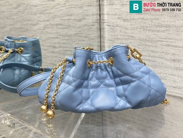 Túi xách Dior Ammi siêu cấp da bê màu xanh size 27cm 