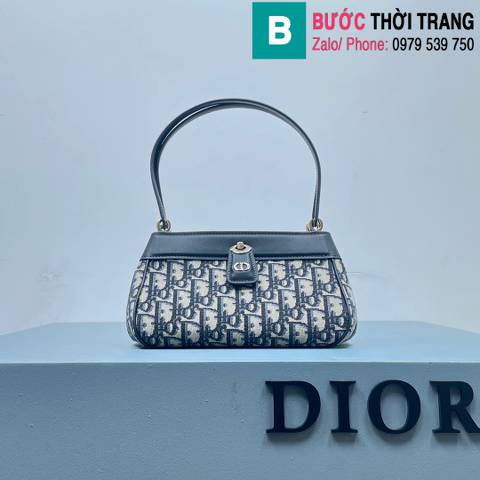 Túi xách Dior Canvas siêu cấp vải nhập khẩu từ Châu Âu màu trắng size 22cm